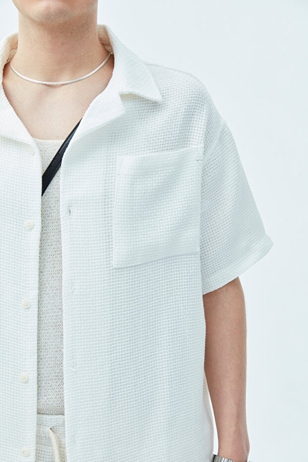 مجموعة كتان أساسية بيضاء كبيرة الحجم - 8