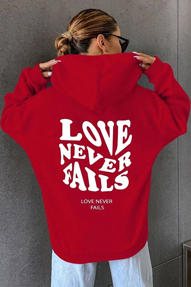 سويت شيرت مطبوع عليه Love Never Fails Back للجنسين