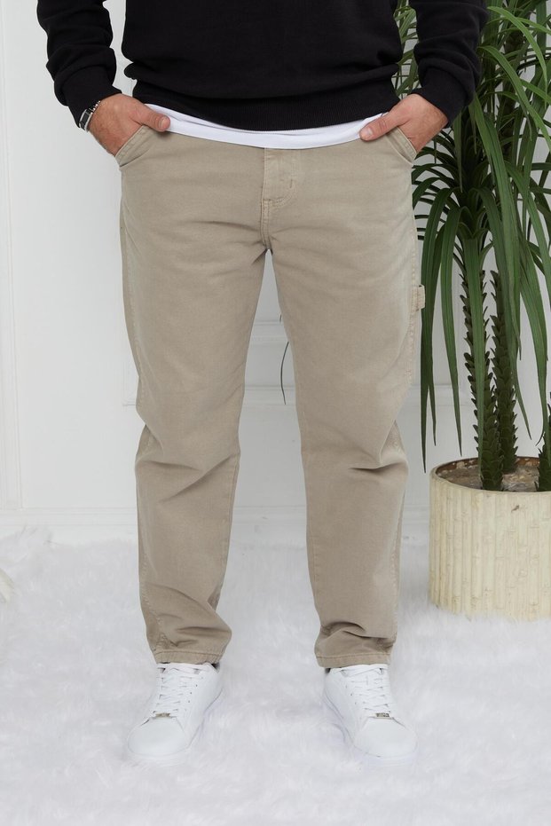Hscstore Men's Beige Trousers - 5510-J35