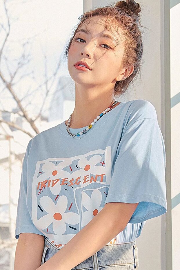Unisex Serendipity Printed Oversize T-Shirt