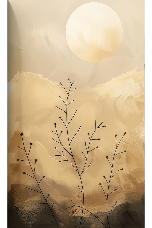Statik Tutunma Özellikli Çiçek Yaprak Desen Tablo Poster  35 x 50cm 3'lü Model 1 - 3