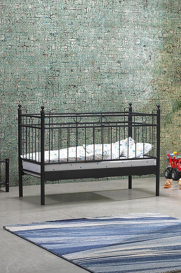 Alpas Bebek Beşiği Karyolası 70x140 Siyah (AHŞAP LATALI) - 1