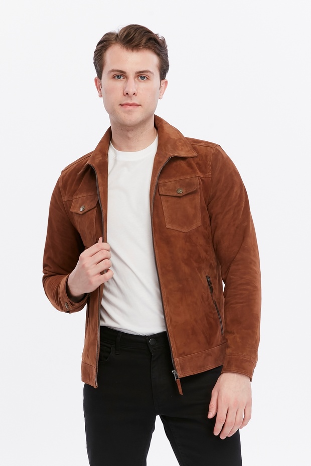 Genuine Leather Suede Coat