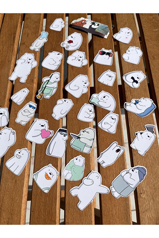 Kawaii Bear Packed Single Sticker Label Set