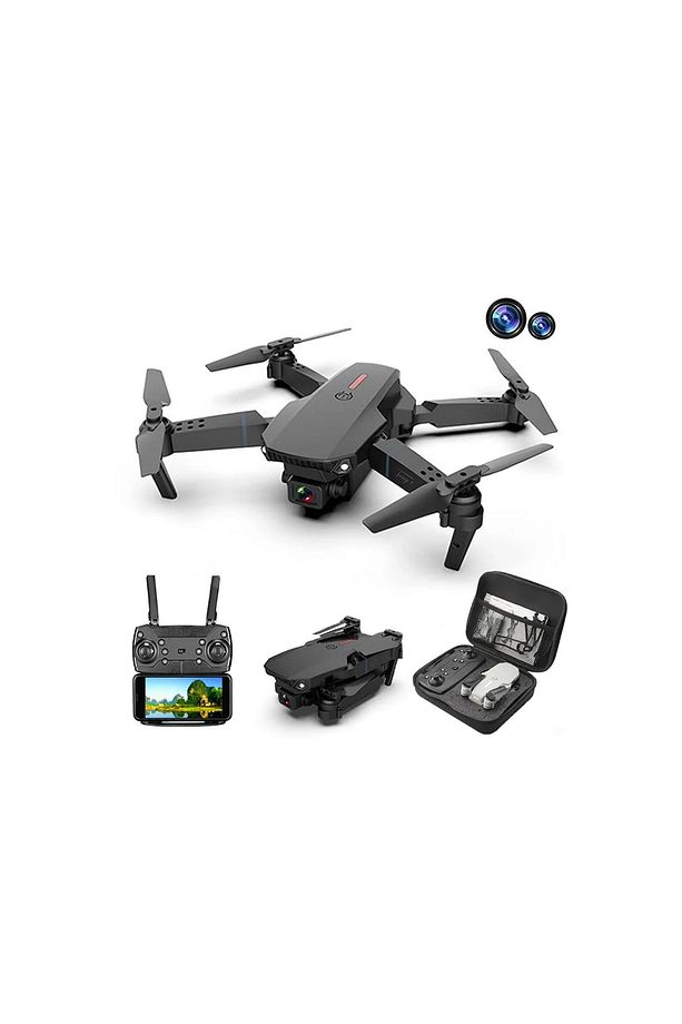 E88 DRONE 4K HD ÇİFT KAMERALI DRONE APP KONTROL WİFİ Lİ KATLANABİLİR QUATCOPTER - 2