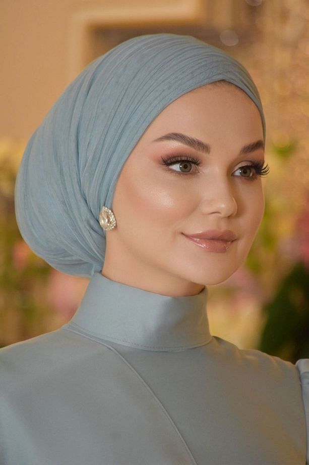 Defne Mavi Abiye Elbise - 4