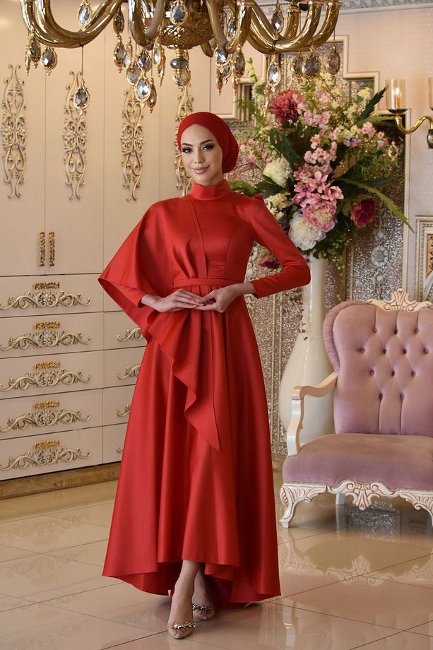 Defne Kırmızı Abiye Elbise - 4