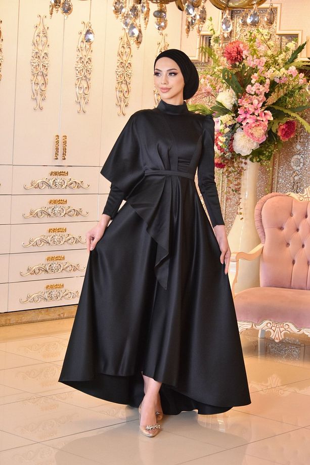 Defne Siyah Abiye Elbise - 5
