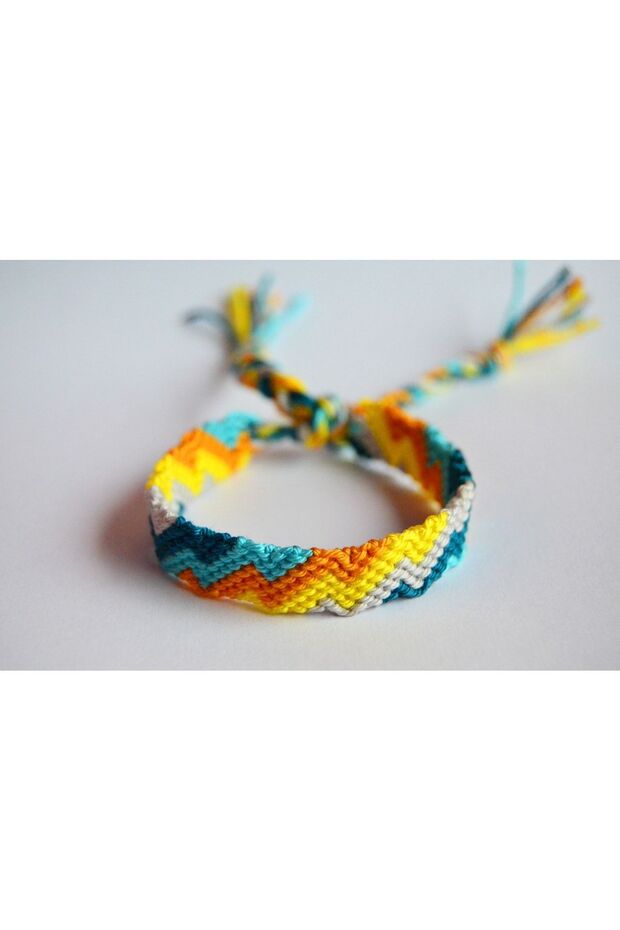 Unisex Design Zigzag Pattern Bracelet Colorful Friendship Bracelet - Handmade, Long-lasting Colors