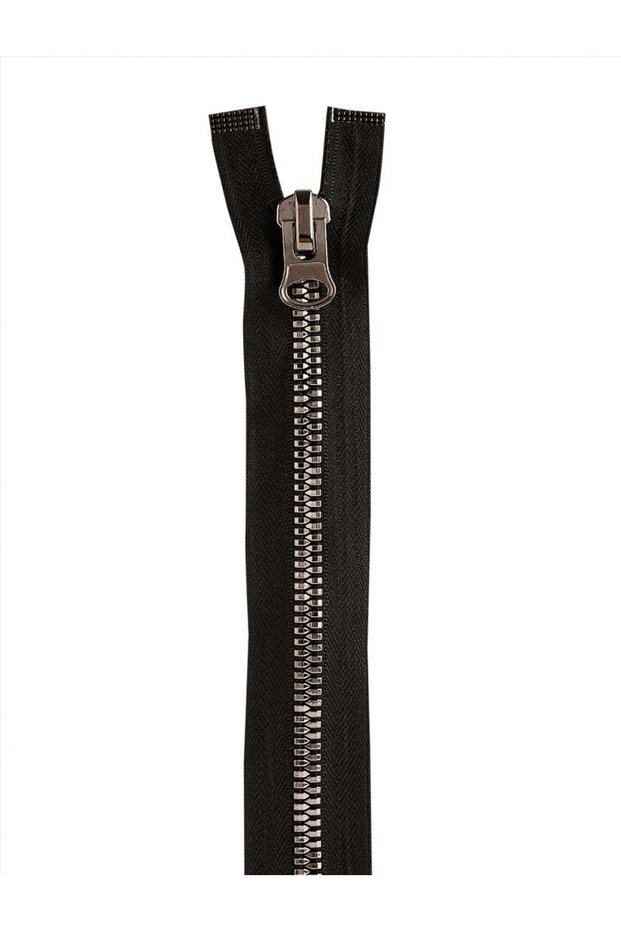 Black Silver Bone Threaded Zipper(29 cm)