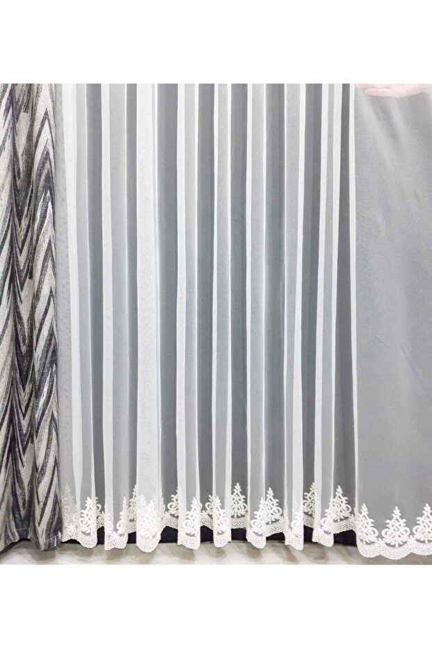 Desenli Tül Perde 1 E 3 - 4