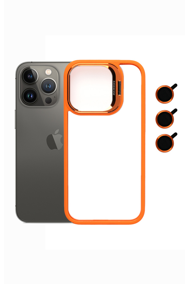 Apple iPhone 15 Pro Case with Camera Stand + Lens Protector Cover