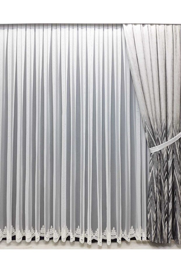 Desenli Tül Perde 1 E 3 - 5