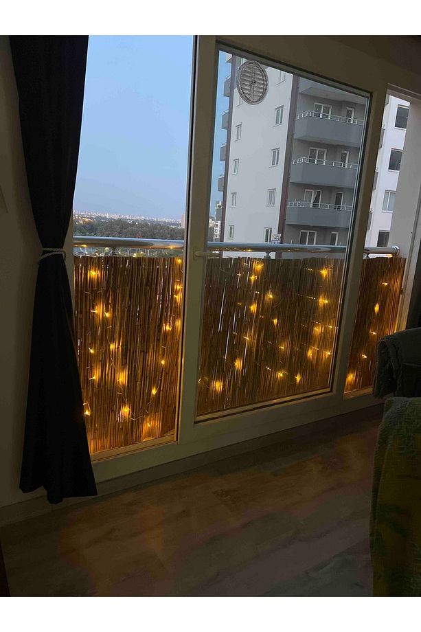 Kamış Hasır Çit Gölgelik Dekoratif Hasır Ürünü 1 Metre x 2 Metre - 4