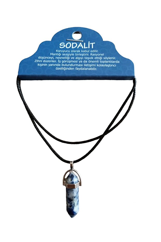 تصميم قلادة من الحجر الطبيعي المعالج بحجر سوداليت