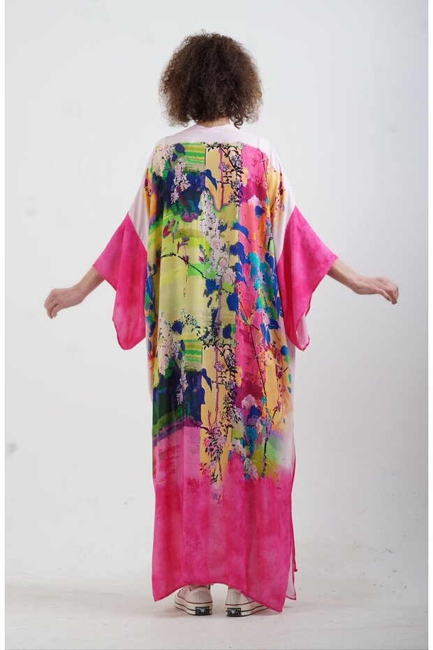 Fuchsia Faralya Patterned Kimono