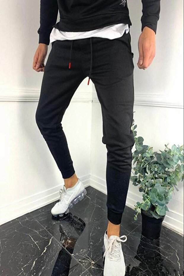 Men's Black Slim Fit Sweatpants