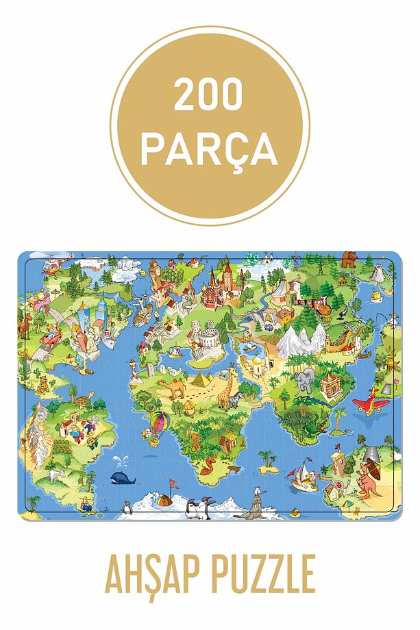 Dünyayı Geziyorum 200 Parça Ahşap Puzzle - 1