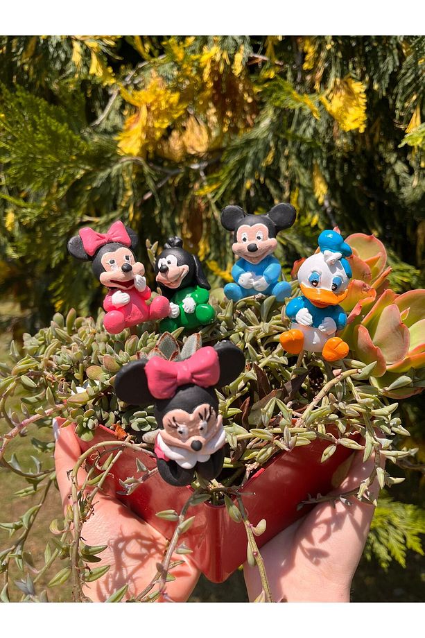 Micky Mouse ve arkadaşları  saksı süsü 5 adet - 2