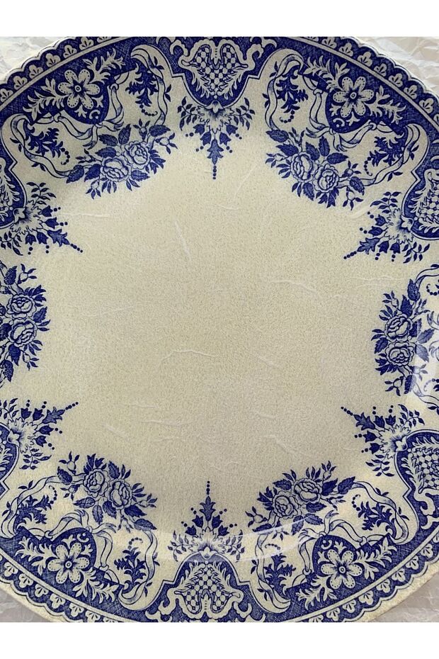 Blue Blanc Çiçek Desenli Duvar Tabağı Dekoratif Bahçe Balkon Mutfak Salon Duvar Süsü No:191 - 3