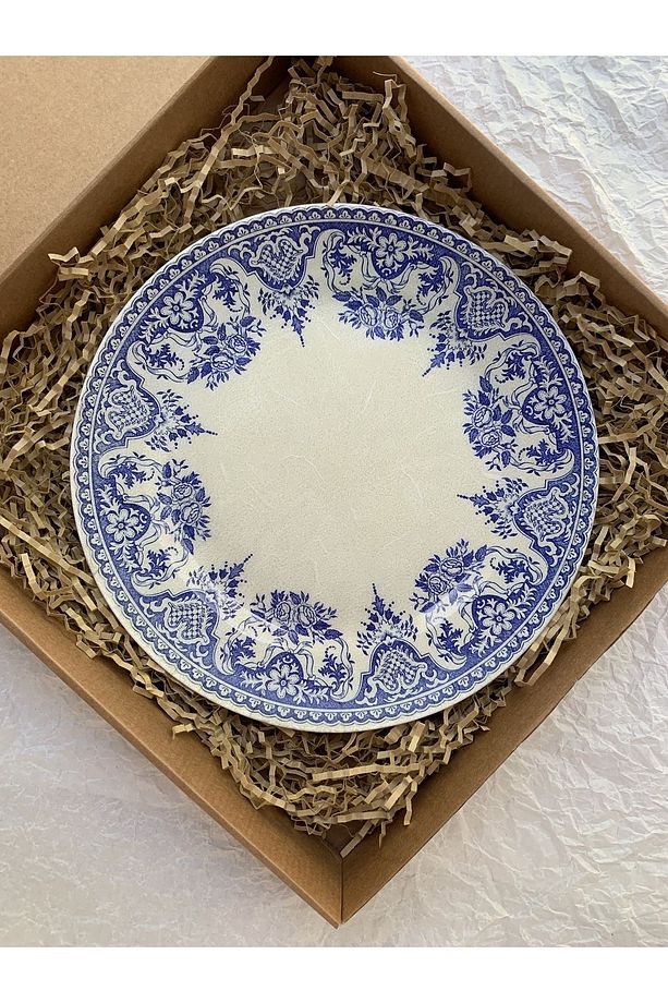 Blue Blanc Çiçek Desenli Duvar Tabağı Dekoratif Bahçe Balkon Mutfak Salon Duvar Süsü No:191 - 5