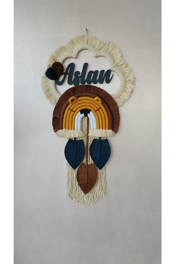 Aslanlı Bebek Odası Dekoru Aslan Kapı Süsü - 7