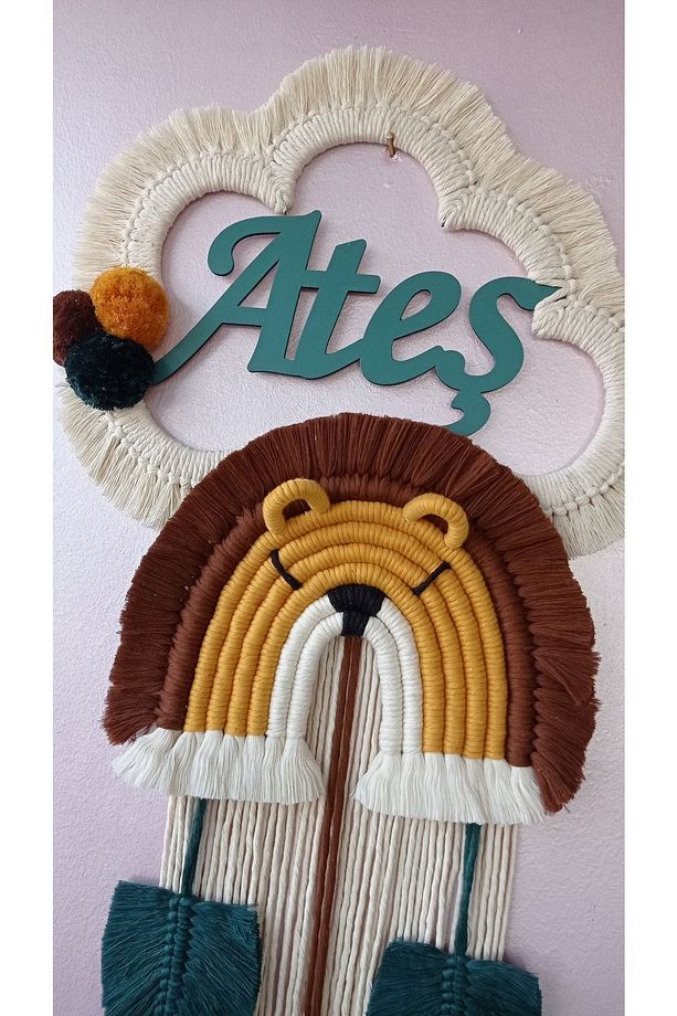 Aslanlı Bebek Odası Dekoru Aslan Kapı Süsü - 1