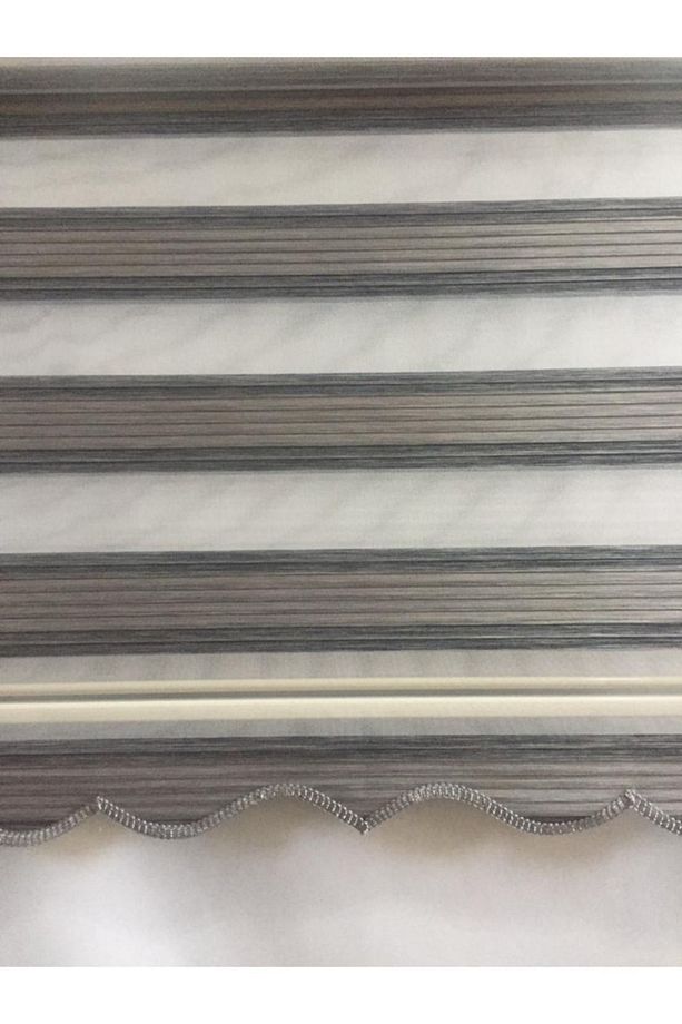 Gri Renkli Zebra Stor Perde ( Etek Dilimli) - 2