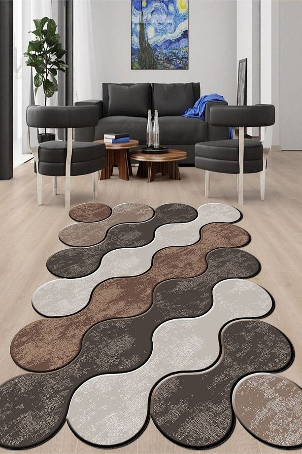 Dijital Baskılı Kaymaz Taban Yıkanabilir Lazer Kesim Salon Halısı Ve Yolluk Nh-lzr-ht-1222 - 1