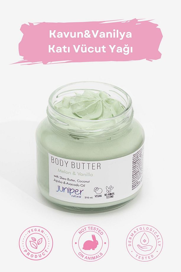 Doğal Kavun & Vanilya Katı Vücut Yağı - Nemlendirici, Onarıcı, Vegan - 210 ml - 1