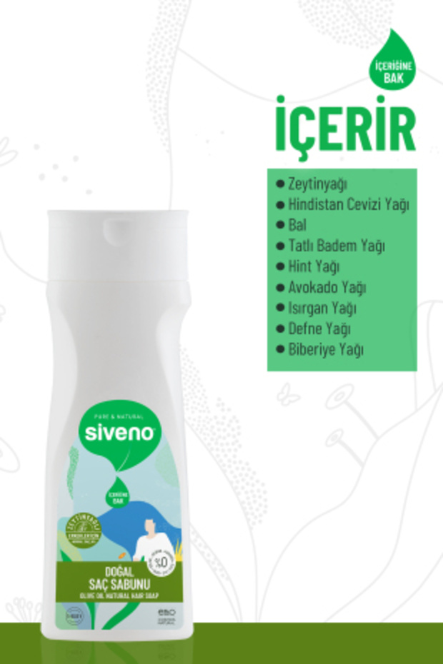 %100 Doğal Saç Sabunu- Zeytinyağlı Bal Avokado 9 Değerli Bitki Erkekler Için Bitkisel Şampuan 300ml - 2
