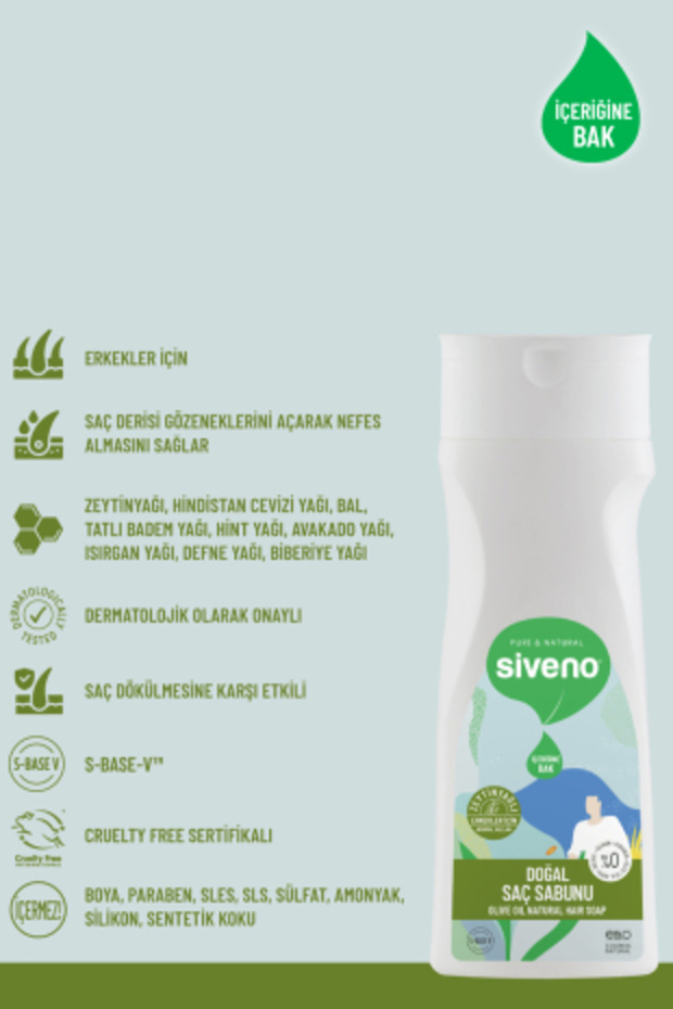 %100 Doğal Saç Sabunu- Zeytinyağlı Bal Avokado 9 Değerli Bitki Erkekler Için Bitkisel Şampuan 300ml - 5