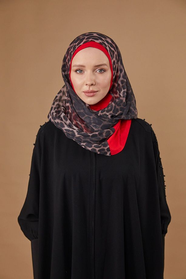 Nirvana Boneli Şal-Leopar Kırmızı - 1