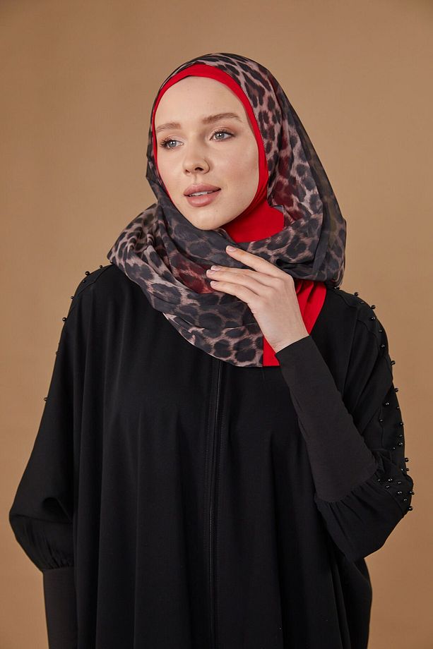Nirvana Boneli Şal-Leopar Kırmızı - 4