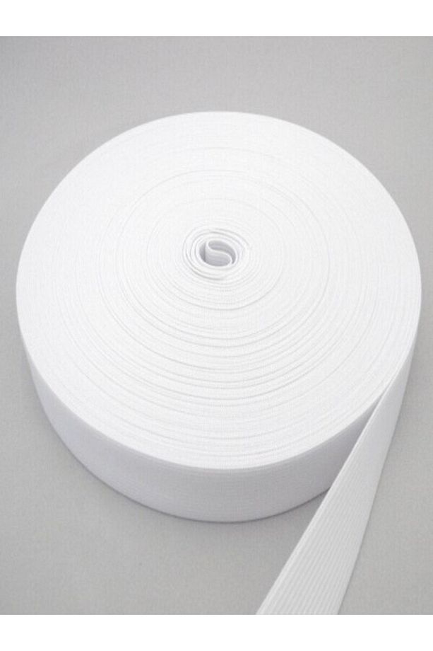 2 cm x 25 Metre Beyaz Geniş Yassı Lastik – Bel, Paça, Don ve Elastik Bant İçin - 3