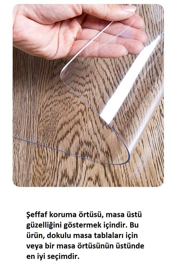 Şeffaf Masa Örtüsü | 1.2mm Muşamba | Masa Pedi | Koruyucu Mika | Asetat Masa Örtüsü | Çalışma Masa - 5