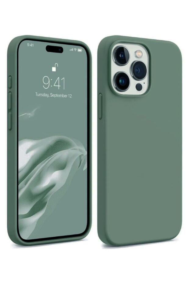 iPhone 15 Pro Case Velvet Launch Soft Soft Liquid Silicone Camera Protection Cover Green