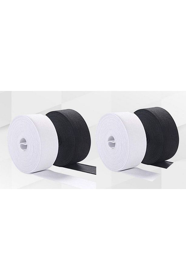 2 cm x 25 Metre Beyaz Geniş Yassı Lastik – Bel, Paça, Don ve Elastik Bant İçin - 1