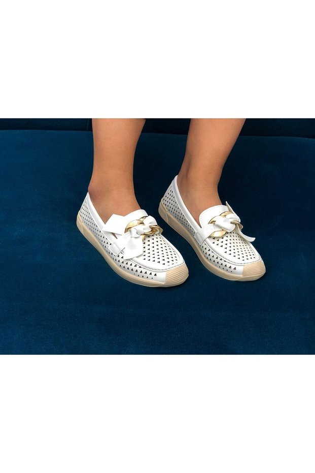 New Trendy Chain Bow Hole Summer Sports Ballerina Shoes