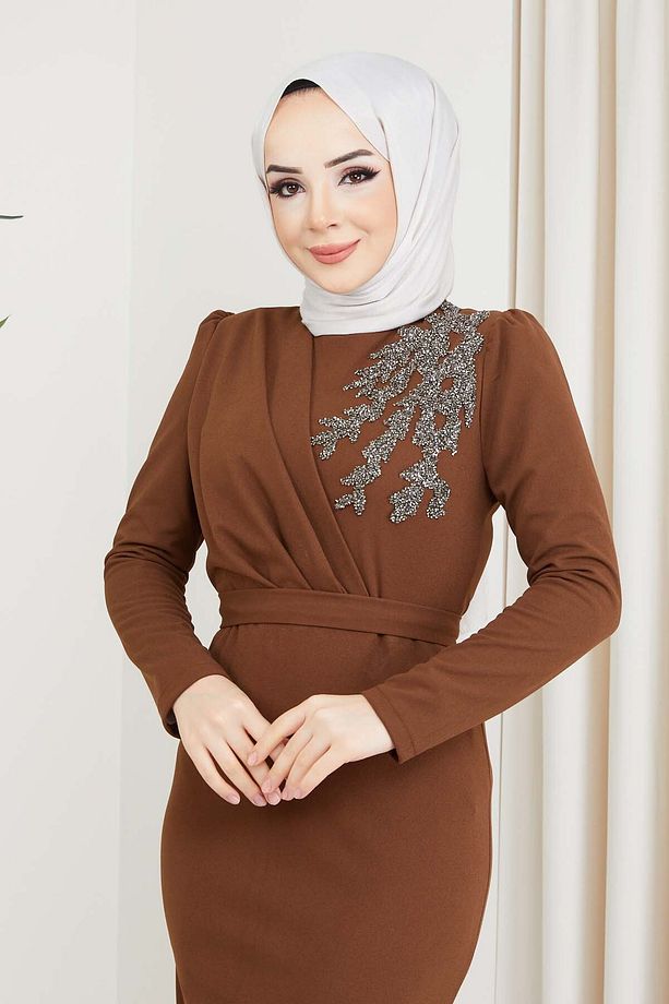 Orkide Abiye- Kahve - 4