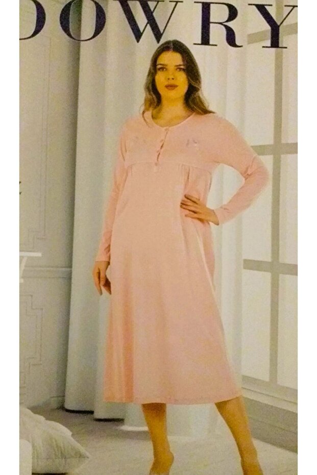 Cotton Long Sleeve Nightgown Mother's Nightgown