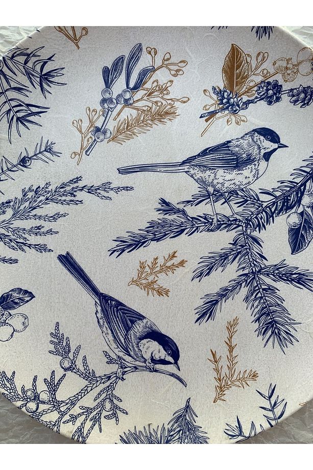 Blue Blanc Kuş Desenli Duvar Tabağı Dekoratif Bahçe Balkon Mutfak Salon Duvar Süsü No:202 - 3