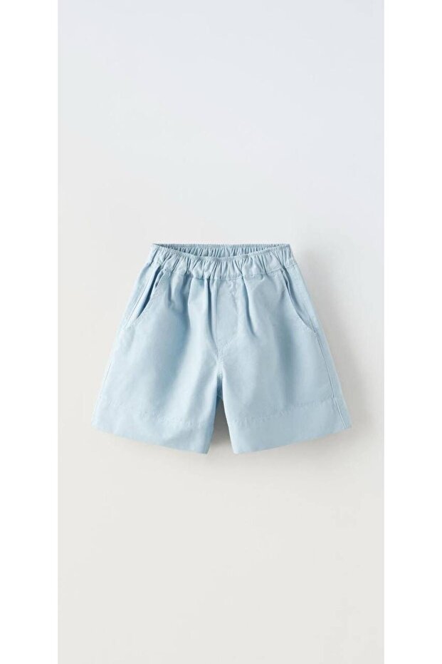 Mavi Cepli Şort - 1