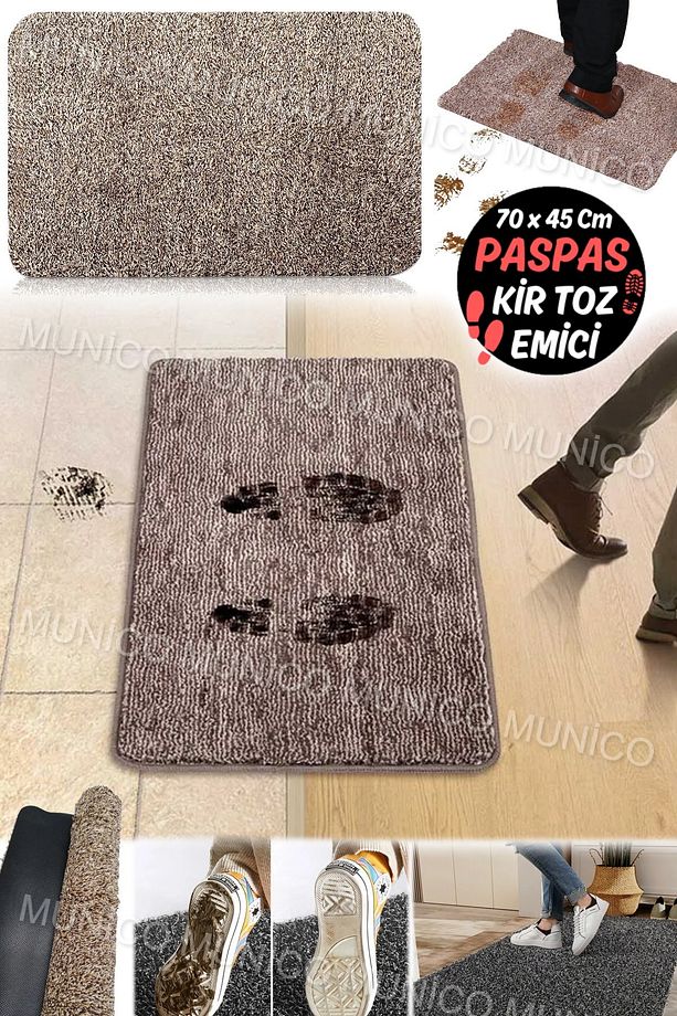 Lateks Kaymaz Taban Yıkanabilir Çamur Kir Temizleyici Paspas Çamaşır Makinesinde Yıkanabilir Paspas - 8