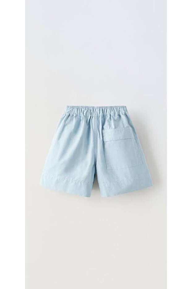 Mavi Cepli Şort - 2