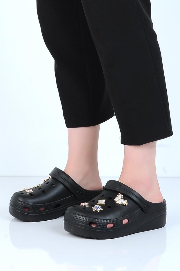E800-6 Fiesta Black Eva Women's Stone Daily Slippers