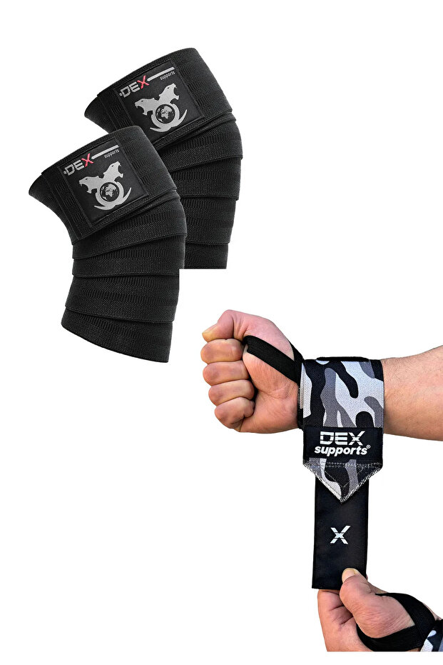 Fitness Wristbands Dark Camouflage Wrist Wraps Athlete Knee Pad Knee Wraps Legend Knee Bandage 2 Pack