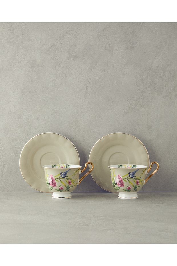Vanilla - New Based 4 Piece 2-Person Teacup Set Light Gray - 3