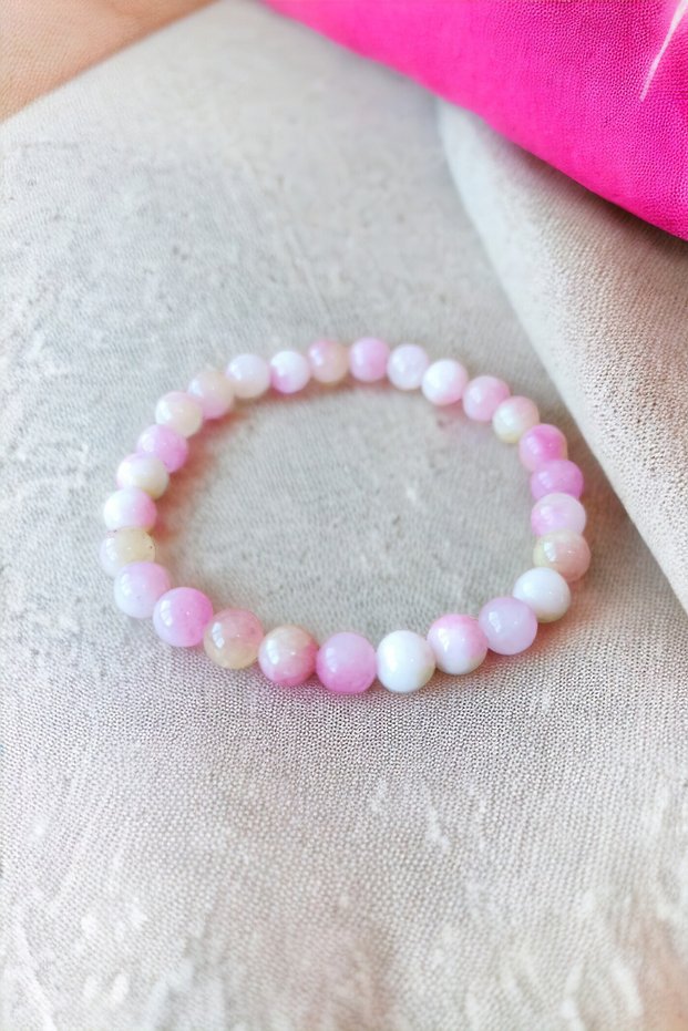 Jade Bracelet, Light Pink Bracelet, Women's Bracelet, Colorful Bracelet, Youth Stone, Emperor Stone
