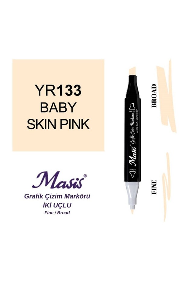Double-Ended Marker Graphic Drawing Pen 133 Baby Pink